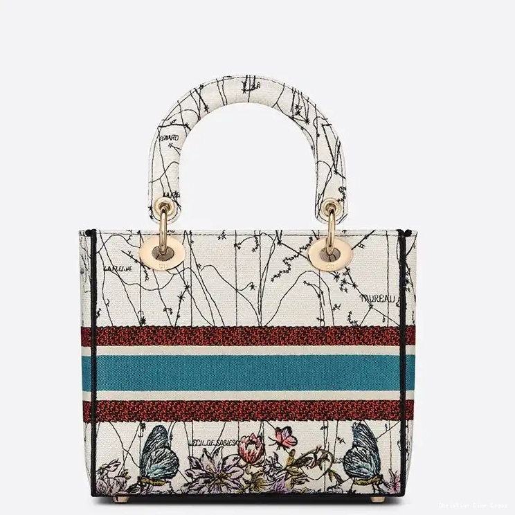 Cheap Bag Lady Motif Constellation Canvas White D-lite Medium 0619 Luxury
